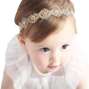 3/$30 Baby Girl Super Elastic Headband,Cotton Lace Toddler Hair Band,Infant Soft
